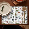 thumbnail image 5 of White Dinosaurs Names Species Pattern Summer Placemats Table Placemats Set Of 4-Linen Kitchen Washable Placemats Table Mats 11.8"x17.7" Non-Slip Heat Resistant, 5 of 6