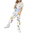 thumbnail image 2 of Girls Easter Romper Clearance 5-14 Years Children'S Sleeveless One Piece Jumpsuit With Suspenders Funny Easter Printed Jumpsuit With Pockets White 5-6 Years, 2 of 3