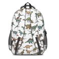 thumbnail image 3 of Dinosaur and Text White Pattern Backpack for School, Cute School Bag with Adjustable Shoulder Straps and Padded Back, 16.9"x12.6"x5.9", 3 of 5