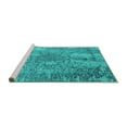 thumbnail image 2 of Ahgly Company Machine Washable Indoor Rectangle Oriental Turquoise Blue Industrial Area Rugs, 8' x 12', 2 of 4