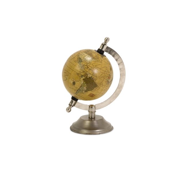 IMAX Globe de Colonie Corporation avec Base de Finition Nickel en Argent