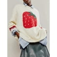 thumbnail image 5 of Fruit Round Neck Long Sleeve Sweater – Oversized Fit, Soft Stretch Knit, 5 of 8
