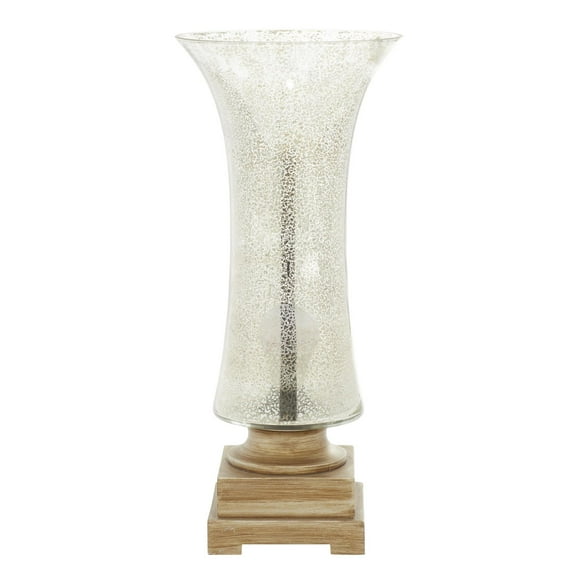 DecMode 18" Silver Uplight with Clear Glass Shade (2 Count)