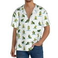 thumbnail image 3 of Wukai Cute Avocado Yoga Men's Casual Short-Sleeve Button Down Shirt - Lightweight Summer Dress Shirt for Daily Wear-XX-Large, 3 of 7