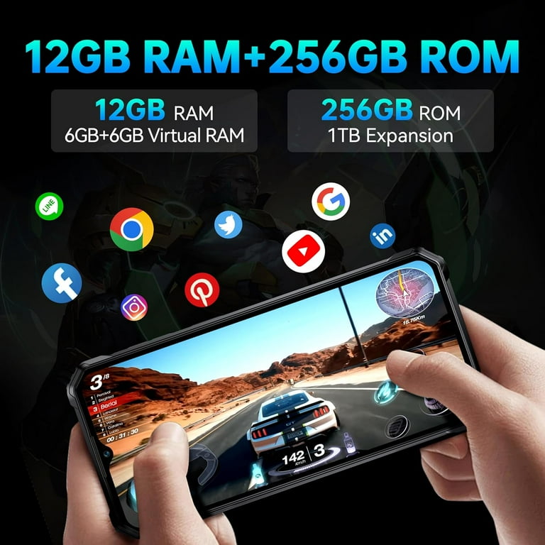 OUKITEL WP38 Rugged Smartphone Unlocked - 2024 12GB RAM+256GB ROM