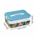 thumbnail image 2 of Plastic Toy Storage Box with Dividers Large Building Block Sorting Bin for Small Toys Creative Toy Organizer Green, 2 of 5