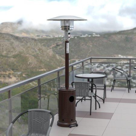 Flash Furniture Outdoor Patio Heater - 7.5 Feet Round Steel Patio Heater - 40,000 BTU's Bronze