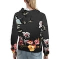 thumbnail image 7 of Daiia Butterfly with Fowers Pattern Women's Fashion Hoodies & Sweatshirts with Kangaroo Pocket Hooded Sweatshirt with Eye-catching Drawstrings-Large, 7 of 7