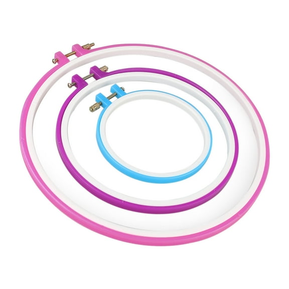 unbranded  5 Pcs Plastic Embroidery Hoop Cross Stitch Circle