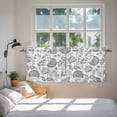 thumbnail image 4 of Boho Grey Floral Tier Curtains, Vintage Farmhouse Paisley Plant Leaf Light Filtering Kitchen Curtains, 2Pcs Rod Pocket Half Window Treatments Panels for Sink Cafe Cabinet Camper 27.5x24 Inches, 4 of 9