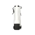 thumbnail image 2 of BLISSFUL STEP Women's Chunky Heel Zip Platform Block Combat Boots White 8, 2 of 8