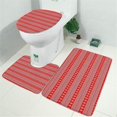 thumbnail image 2 of Red Christmas Folk Pattern Bathroom Rugs Sets 3 Piece,Toilet Cover Set,Absorbent Non Slip Bathroom Mats Sets with U-Shaped Contour Rug Toilet Rug Set, 2 of 5