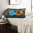 thumbnail image 6 of Uemuo Starry Night Sunflower Field Print Throw Pillow Case – Cozy & Soft Cushion Cover, Hypoallergenic Pillow Case for Sleeping, Perfect for Women with Envelope Closure-20"x30", 6 of 6