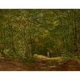 thumbnail image 3 of Friedrich Loos 14x12 Black Modern Framed Museum Art Print Titled - Walkers in a Forest Landscape (1840), 3 of 5