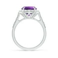 thumbnail image 2 of ANGARA Natural 2.45 Ct. Amethyst with Diamond Halo Engagement Ring in 14K White Gold for Women (Ring Size: 12), 2 of 10