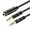 Black-30CM, variant on 3.5mm desktop computer headset and microphone two-in-one audio cable, mobile phone headphones to computer headphones audio cable, one-to-two splitter,Silver-30 CM