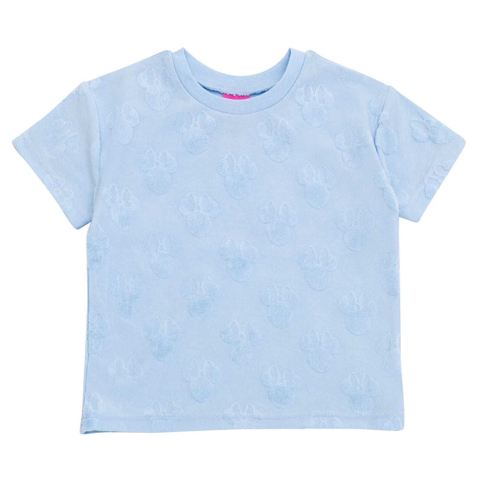 Disney Minnie Mouse French Terry Drop Shoulder T-Shirt and Dolphin Shorts Outfit Set Infant to Little Kid