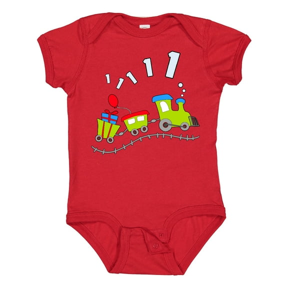 Inktastic 1st Birthday Party Train Boys or Girls Baby Bodysuit