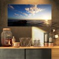 thumbnail image 1 of Evening Sea after Heavy Storm - Modern Beach Canvas Art Print, 1 of 3