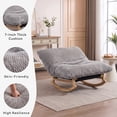 thumbnail image 2 of OMNIBERG 57"‌ Oversized Chaise Rocking Lounge Chair with Solid Wood Base, Plush Corduroy Beanbag Rocking Sofa Chair, Cozy Cloud Accent Chair Lounger for Bedroom Living Room, Grey, 2 of 8