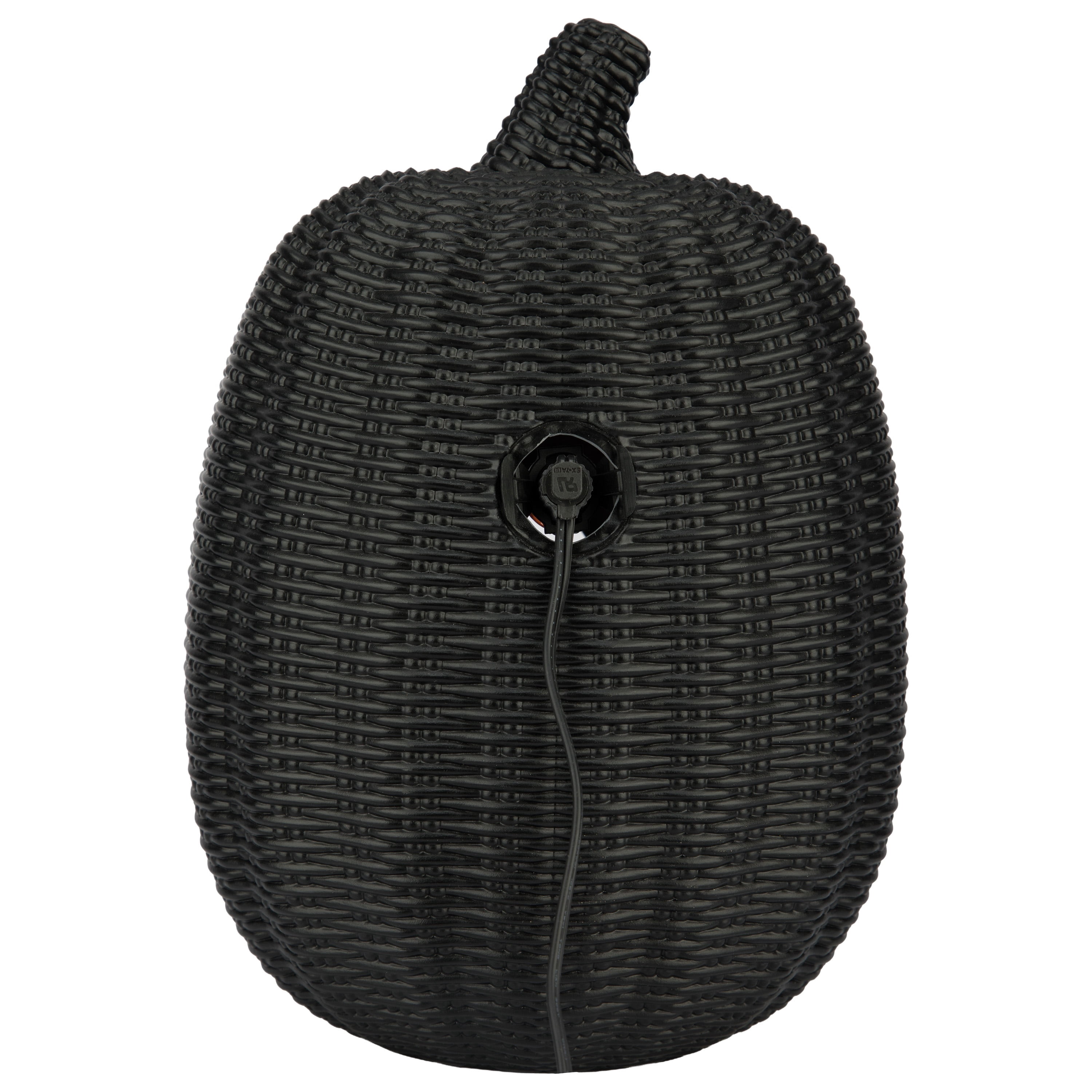 Light-Up Woven Jack-o'-Lantern Decoration, Black, 12", Halloween by Way To Celebrate