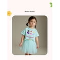 thumbnail image 3 of Emy Dola Summer Toddler Girls 2 Pieces Cartoon Tutu Dress 2-7 Years Kids Short Sleeve T-shirt + Glimmer Waist Tulle Skirt Outfits, 3 of 10