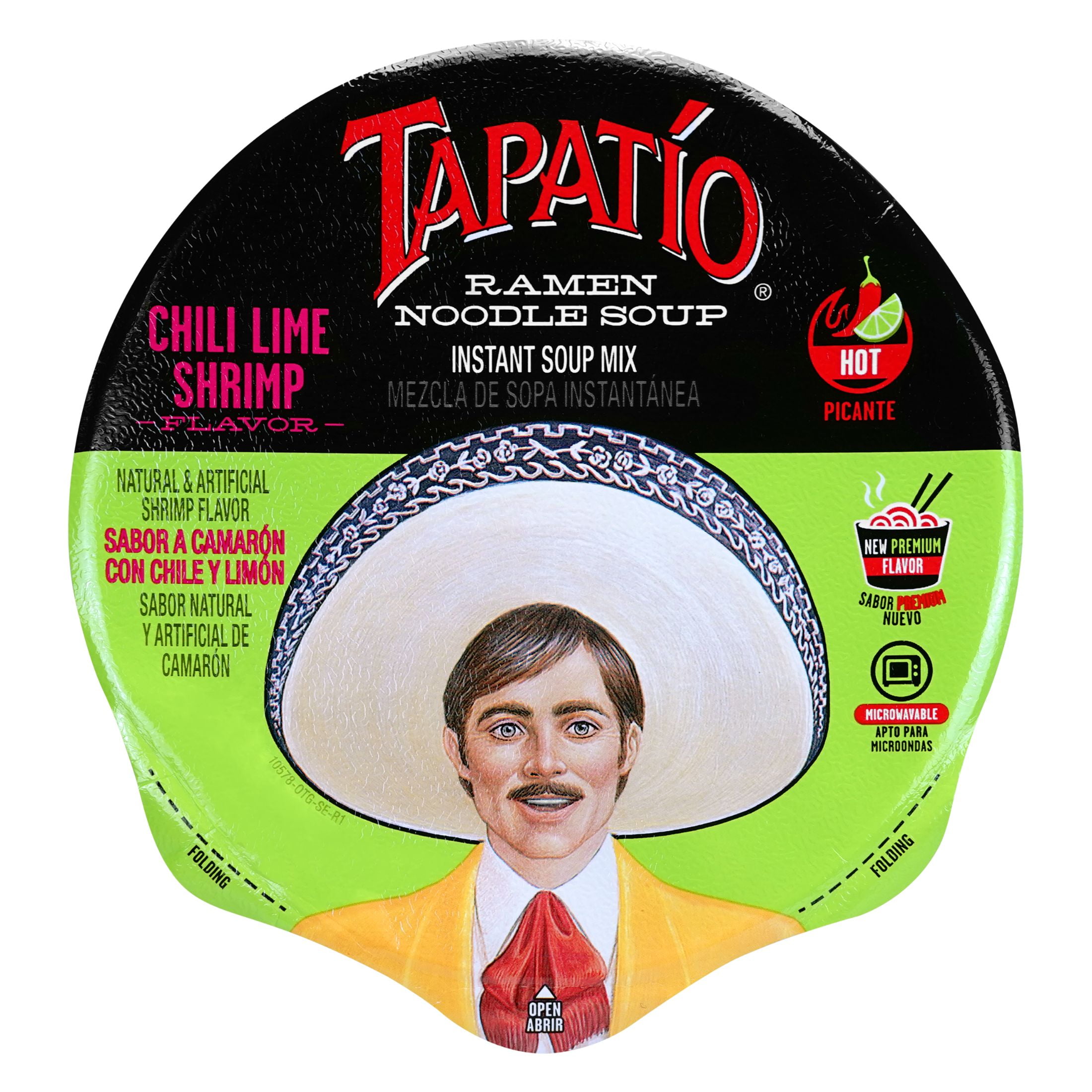 (2 pack) Tapatio Spicy Chili Lime Shrimp Flavor Ramen Bowl, 3.8 oz