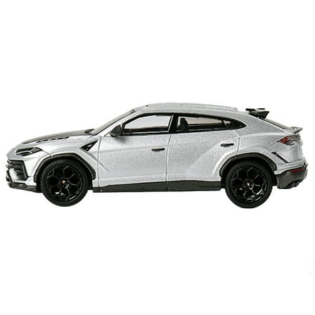 Lamborghini Urus Performante Grigio Nimbus Gray Metallic with Carbon Hood Limited Edition to 5400 pieces Worldwide 1/64 Diecast Model Car by Mini GT