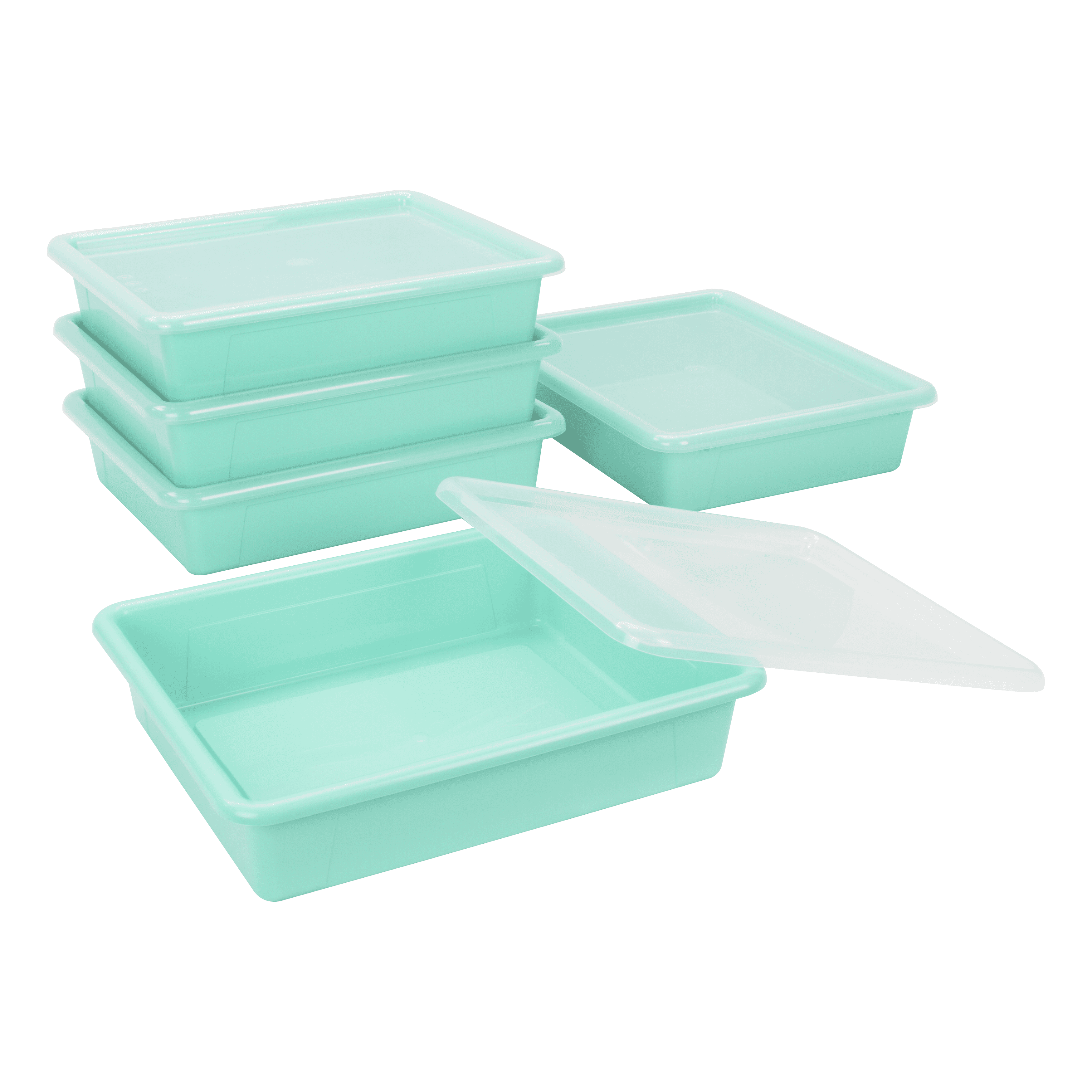 Storex Plastic Storage Tray With Lid, Letter-size Paper Sorter ...