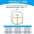 thumbnail image 2 of Uxcell Single Prong Belt Buckle, Metal Roller Pin Buckle Oval Center Bar Buckles for Belt Purse Making Leather Hardware Light Gold/Black 1.3", 2 of 7