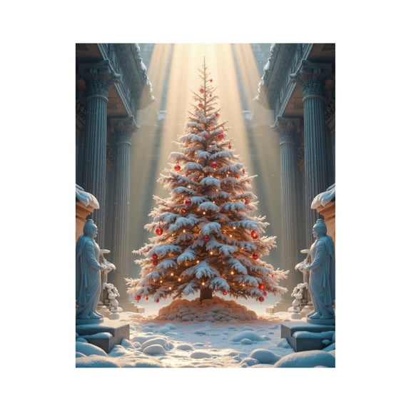 Paint By Numbers Kit for Adults Beginner - Snowy Tree Radiant Light Statues DIY Canvas Painting Kits for Adults, Frameless Paint By Number for Adults for Home Wall Decor 16x20 Inch