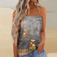 thumbnail image 2 of Crop Tank Tops Para Mujer Mujeres Casual Color a juego sin tirantes Bandeau sin mangas verano vacaciones suelta vacaciones Top camisa blusa mujeres Top (Grey, S), 2 of 5