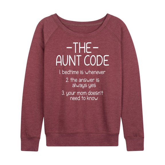 Instant Message - The Aunt Code - Women's Lightweight French Terry Long Sleeve Shirt