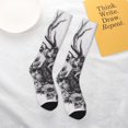 thumbnail image 6 of Bingfone Compression Socks for Women and Men Long Socks for Running Athletic Cycling Nurse-Monochrome Deer Floral, 6 of 8