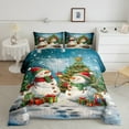 thumbnail image 2 of Feelyou Cute Snowman Full Size Comforter Sets for Kids, Merry Christmas Bedding Comforter Set, Western Festival Reversible Bedding Sets, Ultra Soft Home Decor,3 Pieces, 2 of 8
