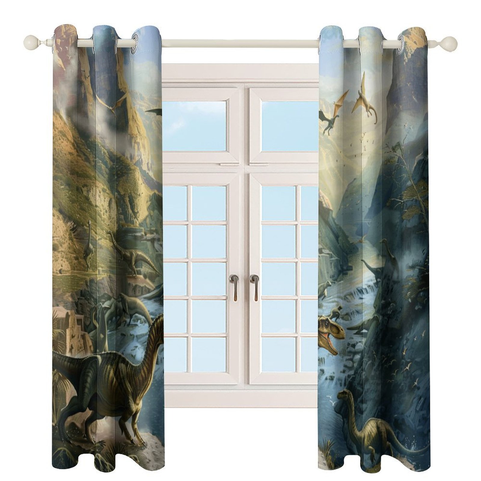 Jurassic Dinosaur Modern Window for Living Room Curtains for Child Bedroom Kitchen Decor Blinds Drapes