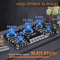 thumbnail image 2 of 36 inch Gas Cooktop with Griddle, Bulit-in Gas Stove Top with 5 Burner, NG/LPG Convertible Cooktops, 5 Burner Propane Cooktop with Thermocouple Protection, Stainless Steel, 2 of 6