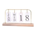 thumbnail image 2 of koolsoo Wooden Flip Calendar, Turn Page Month Date Display, Month Day Display Desk Standing Calendar for Desk Room Teacher Gold, 2 of 8