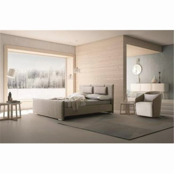 J & M Furniture  Evergreen Premium Bed - Queen - Light Taupe