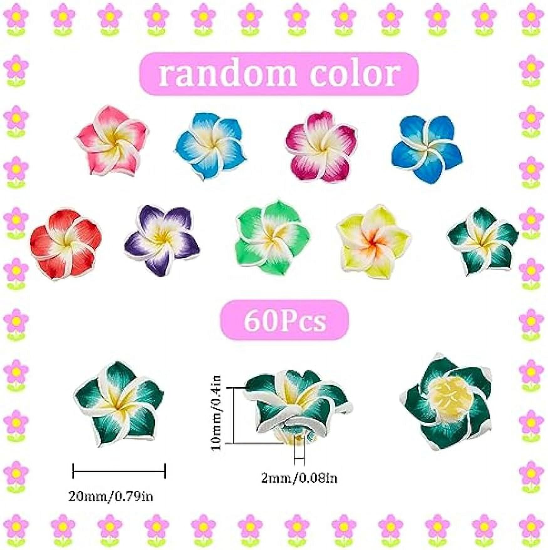 Lot De 50 Perles En Argile 3D Fleur De Plumeria 15 Mm - Pour Création De Bijoux, Bracelets D'été, Loisirs Créatifs - 7