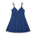 thumbnail image 3 of Women's Satin Nursing Nightgown Lace Sleepwear Tank Dress Lightweight Maternity Sleep Dress Soft V Neck Nightshirt for Pregnant Lady Loungewear, 3 of 4