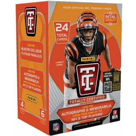 NFL Panini 2024 Totally Certified Football Trading Card BLASTER Box (6 Packs)