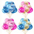 thumbnail image 4 of GOOHOCHY 15 globos de látex de 12 pulgadas, globos inflables impresos para baby shower, fiesta de cumpleaños de 1 año (rosa y dorado, con un rollo de cinta de color aleatorio)., 4 of 8