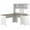 Shiplap Gray-White, variant on 60W L Shaped Desk with Hutch in White and Shiplap Gray