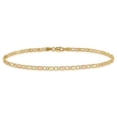 thumbnail image 3 of Primal Gold 14 Karat Yellow Gold and Rose Rhodium X's and Hearts 10-inch Anklet, 3 of 5