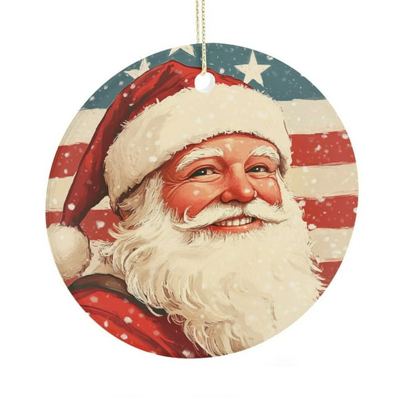 Santa Claus with American Flag Christmas Tree Ornaments Christmas Holiday Decor Christmas Decorations Ornament Gifts for Christmas 2025