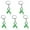 Green, variant on 5-Pack Cancer Awareness Ribbon Keychains - Hope Ribbon Key Rings for Survivors, Supporters & Fundraisers - Inspirational Pink Ribbon Charm Set