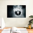 thumbnail image 3 of Elephant Stock Eight Ball Water Drop Wall Art - Horizontal Canvas Wall Art - Living Room Wall Decor - Hobbies And Lifestyle Canvas - Black And White Decor - 12" x 8", 3 of 8