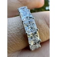 thumbnail image 4 of 5mm D color Princess Cut (Square) Moissanite Iced Out Eternity Band Ring for Women Hip Hop 14k Gold Plated Solid 925 Silver Ring By Classy Jewels 8.5ct, 4 of 5