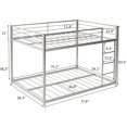 thumbnail image 6 of Full Over Full Metal Bunk Bed, Heavy Duty Low Bunk Bed with Safety Guard Rails and Ladder (Sliver), 6 of 6